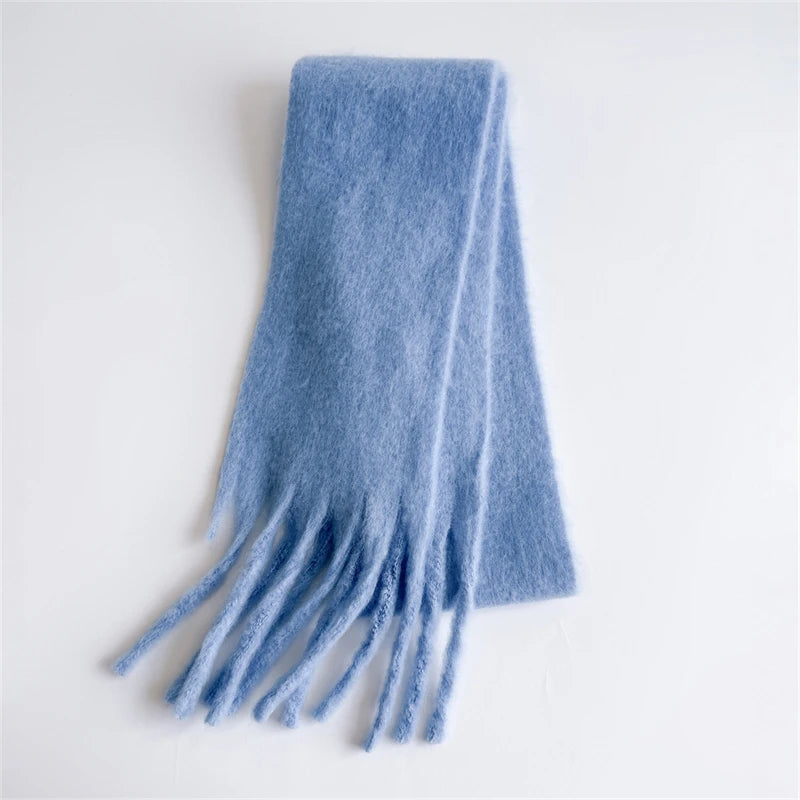 Winter Scarf for Women Cashmere Warm Solid Pashmina Blanket Wraps Female Thick Soft Bufanda Big Tassel Shawl Long Poncho Echarpe