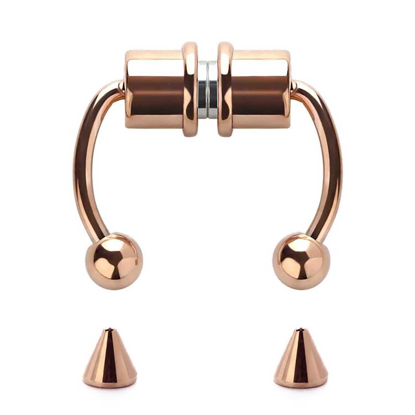 2Pcs or 5Pcs Magnet Nose Ring Stainless Steel Horseshoe Ring Nose Clip Non-pierced Nose Hoop Magnetic Nose Nail piercing nariz