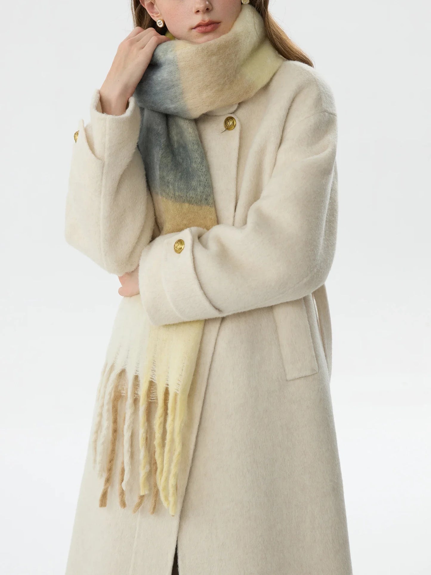 FSLE Women Scarf 2024 Winter New Patchwork Design Long Scarf 36CM*210CM 24FS14723