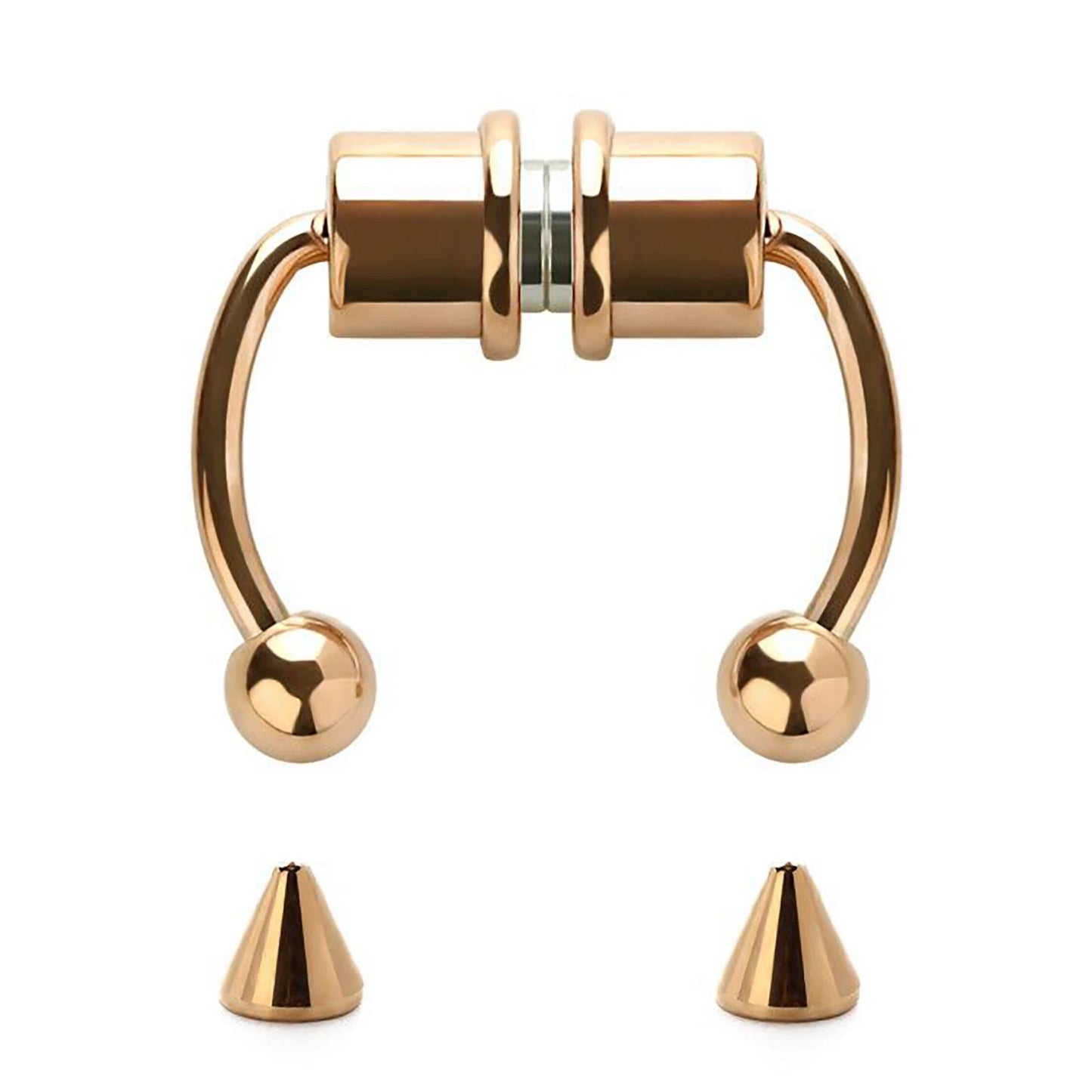 2Pcs or 5Pcs Magnet Nose Ring Stainless Steel Horseshoe Ring Nose Clip Non-pierced Nose Hoop Magnetic Nose Nail piercing nariz