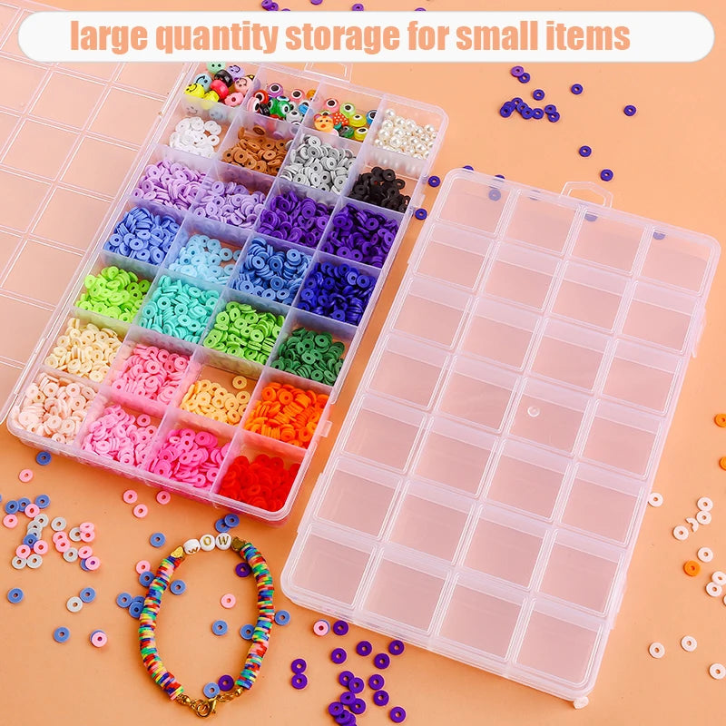 Plastic Storage Box 28 Grid With Slot Beaded Anti-string Grid  Jewelry Classification Parts Division Box Jewelry Box Organizer